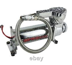 Air Bag Suspension Compressor 580 Chrome 180psi Off Pressure Switch & Filter