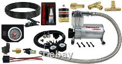 Air Helper Spring Kit In Cab Blk Gauge For 2005-10 Ford F250 4x4 Over Load Level