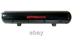 Airmaxxx Dual 480 Black Compressors Wire Kit 5 Gallon Steel 9 Port Tank Air Ride