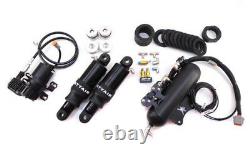 Dirty Air Stealth Front & Rear Air Ride Shocks Suspension Fast-Up Kit Harley 80+