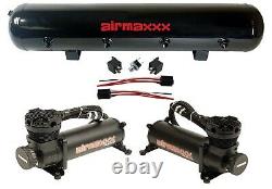 Airmaxxx 480 Double Noir Compresseurs 5 Sac Gallons À Suspension Pneumatique 200 Psi Kit