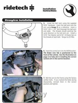 Kit De Suspension Ridetech Strongarm Avant Air Ride S'adapte 88-98 Chevy C15 Airbags